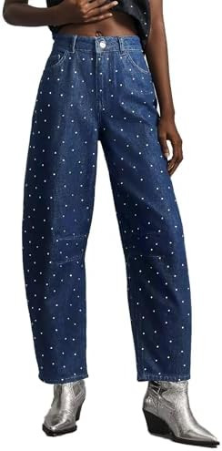 Kedera Rhinestone Jeans for Women Wide Leg Baggy Pants Y2K Mid Rise Jeans Bedazzled Sparkl Bling ... | Amazon (US)