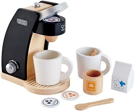 Hape Wooden Black Coffee Maker Kitchen Set with Accessories| Pretend Play Toy Set for Kids Ages 3 Ye | Amazon (US)