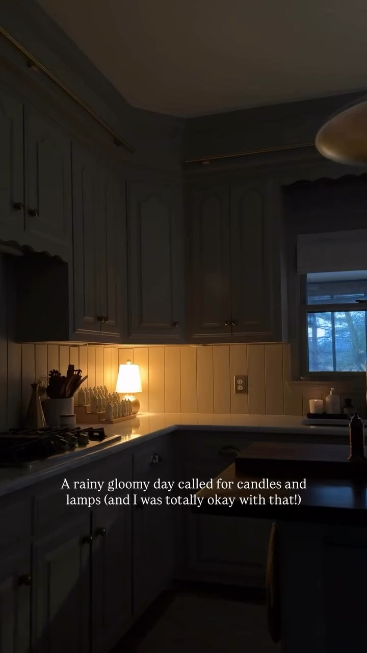 A rainy gloomy day called for candles and lamps (and I was totally okay with that!)