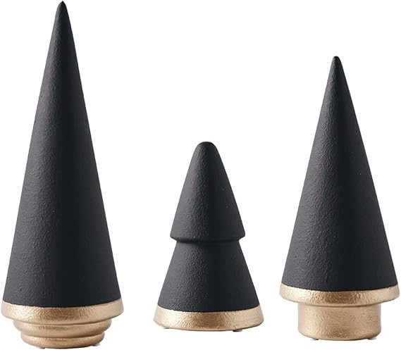 KiaoTime Halloween Simple Elegant Ceramic Christmas Tree Tabletop Counter Centerpiece Mantel Shel... | Amazon (US)