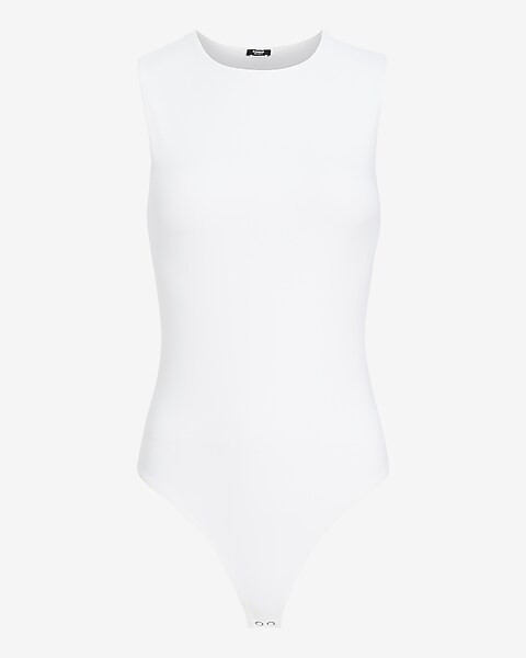 Body Contour Matte Crew Neck Tank Thong Bodysuit | Express