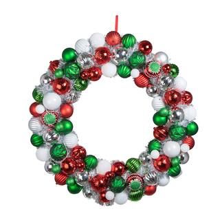 30" White LED Silver Pine & Ornament Wreath by Ashland® | Michaels Stores