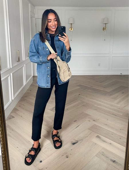 Use code NENAXSPANX for 10% off + free shipping (excluding sales) Wearing size small denim shirt and size small black joggers - the softest fabric! 

Loungewear 
Errands outfit 
Travel outfit 
Airport outfit 

#LTKstyletip #LTKtravel