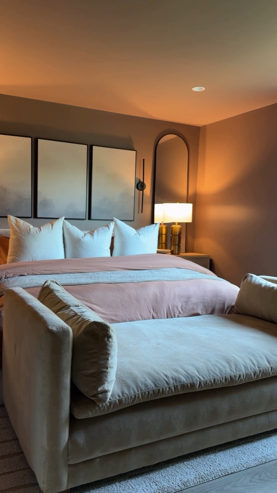 POV: your moody bedroom got a summer upgrade ✨

Soft lighting, lighter layers, calming tones, and the coziest little details… proof you don’t need a whole new room to make it feel completely different.

I brought up my chaise from the basement, it is such a classic piece and the comfiest piece of furniture I own. 🤎

#LTKHome