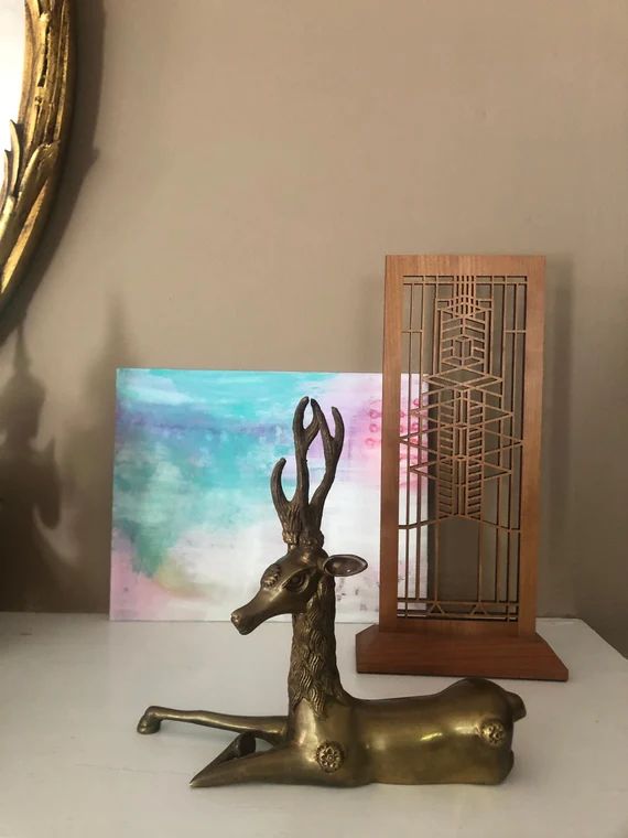 Vintage 70s MCM Ornate Brass Caribou Deer Figurine,  Gold Metal Animal Figure, Statue | Etsy (US)