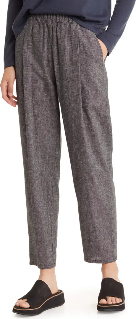 Organic Cotton & Hem Tapered Ankle Pants | Nordstrom