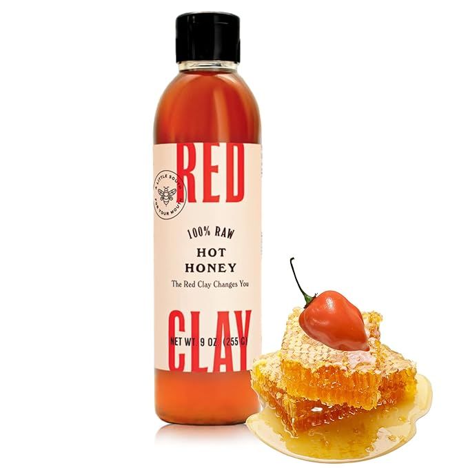 Red Clay Hot Honey - Gluten Free - Paleo Spicy Honey - 100% Pure, Raw Wildflower Honey - Infused ... | Amazon (US)