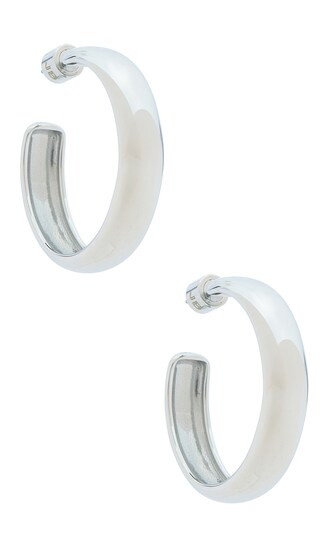 Jenny Bird Staple Hoops Large Earrings in Metallic Silver. | Revolve Clothing (Global)