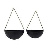 Sagebrook Home 13878-03 Metal Half Moon Wall Planters, Black (Set of 2), 11.75''L x 5.75''W x 18.25' | Amazon (US)