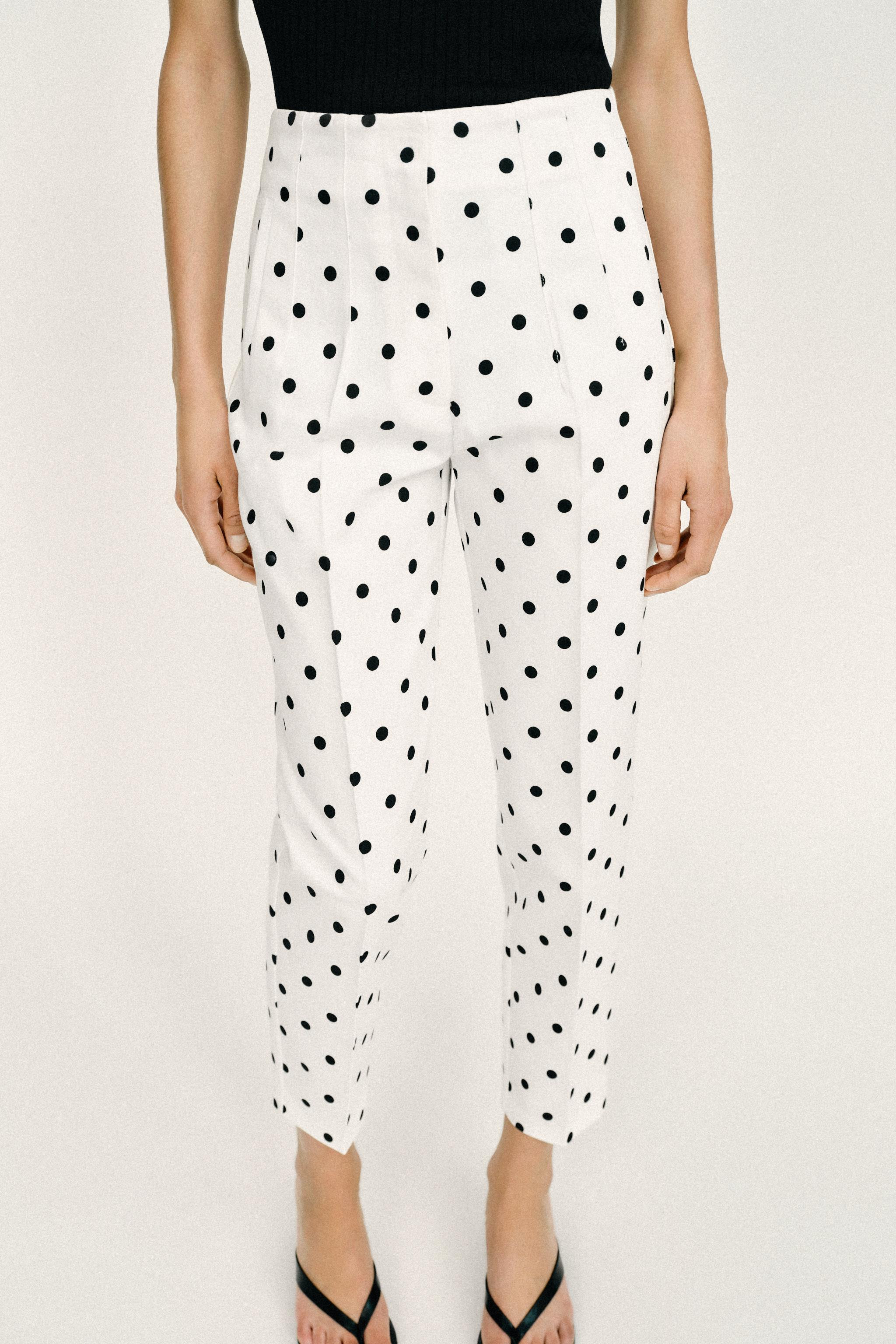 HIGH-WAIST POLKA DOT TROUSERS | Zara UK