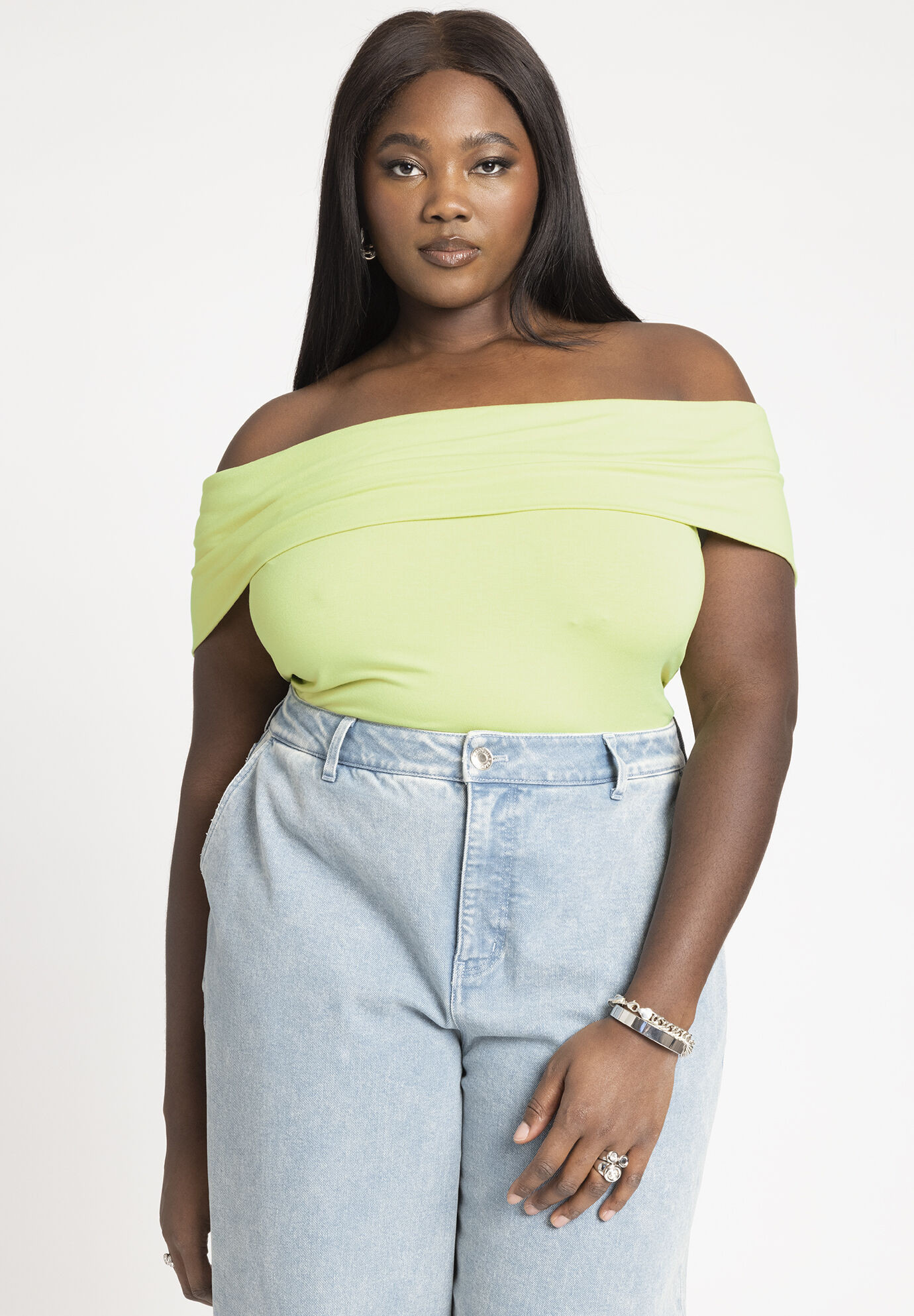 Off The Shoulder Fitted Top | Eloquii