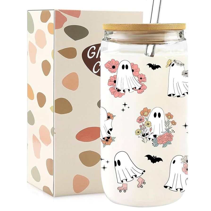 Halloween Cups Tumbler Glasses Drinking, Halloween Gifts for Women Him, Spooky Gifts Boo Basket I... | Amazon (US)