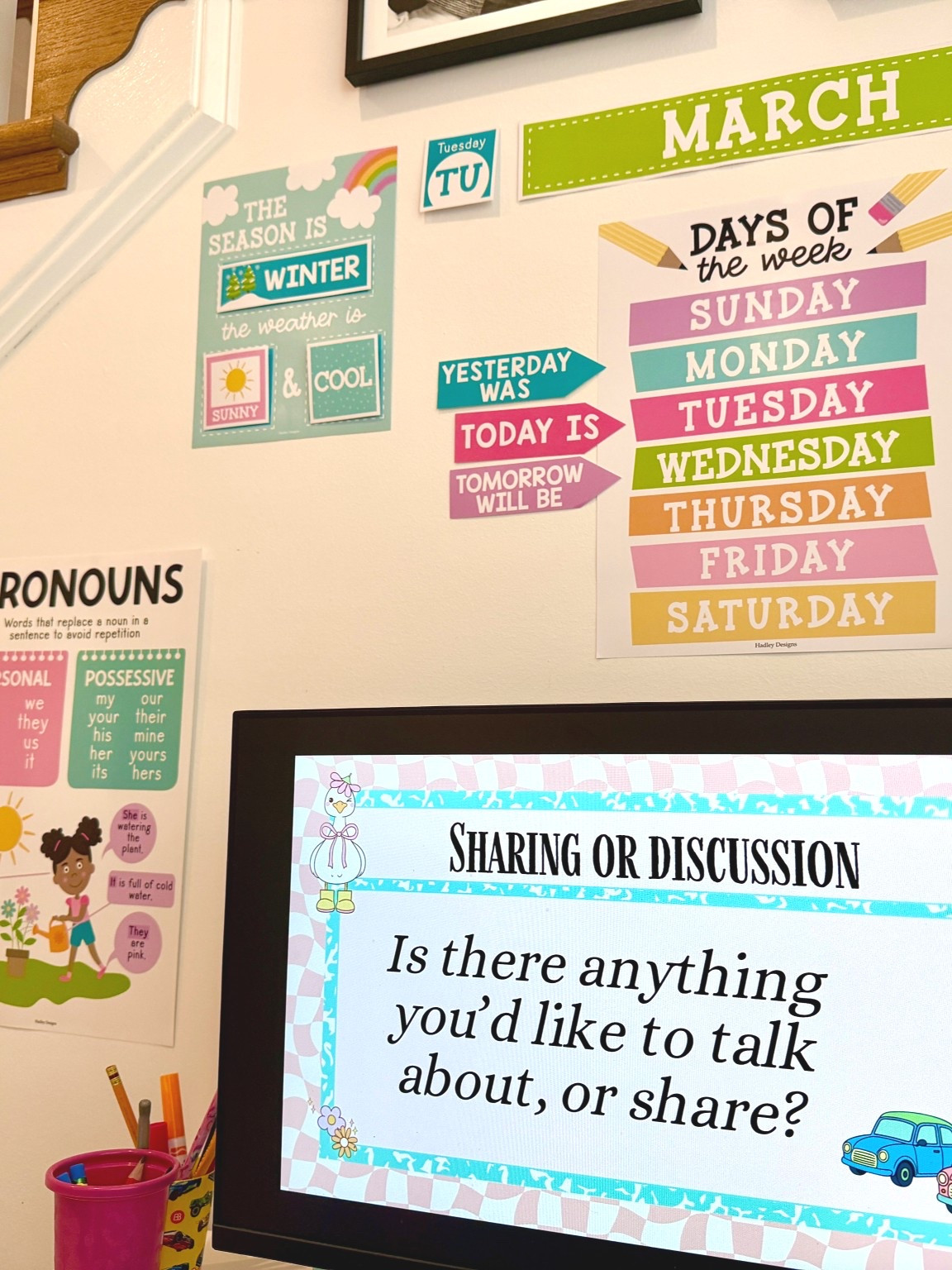 Loving our new homeschool setup! These poster sets really bring together my white and soft colors - bright enough to be interesting, calm enough to not be visually chaotic in our space. Great for preschool throughout elementary school! 🩷

Feelings and emotions, learning about weather, calendar and days of the week, parts of speech 💜

#LTKSaleAlert #LTKmomlife #LTKKids