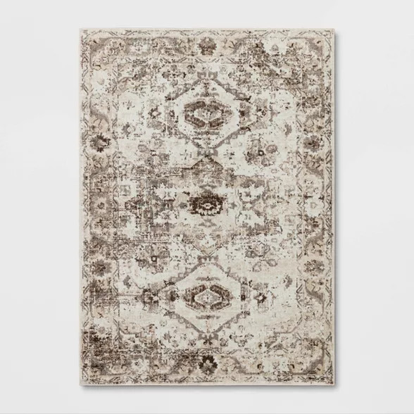 Stanfield Companion Distressed Scroll Area Rug Cream - Threshold™ | Target
