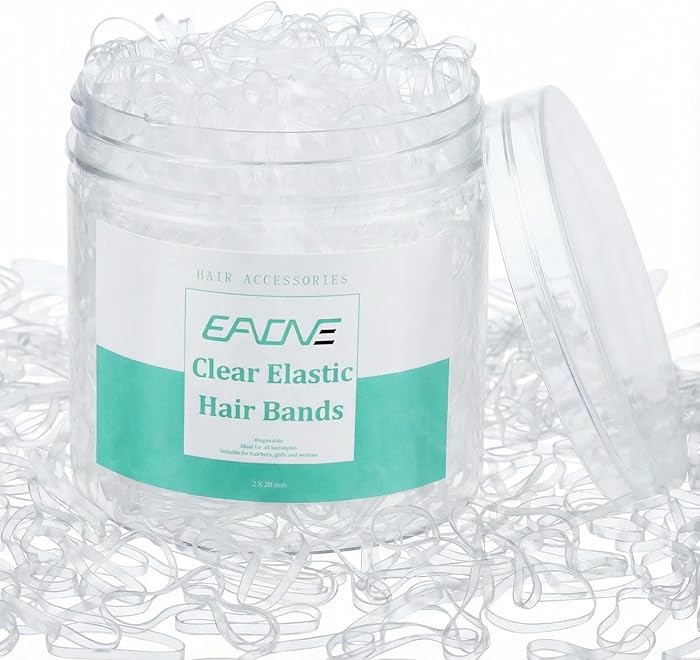EAONE Clear Elastic Hair Rubber Bands, 1500pcs No Damage Mini Hair Ties Small Tiny Ponytail Holde... | Amazon (US)