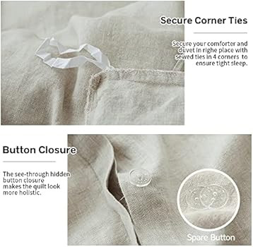 Simple&Opulence 100% Linen Duvet Cover Set with Washed-French Flax-3 Pieces Solid Color Basic Sty... | Amazon (US)