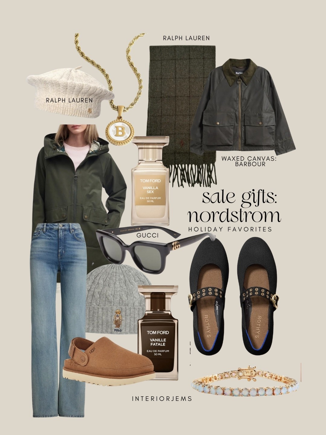 Nordstrom has a great sale going on right now gifts for her or for you lots of fashion and accessories and winter accessories Barbour coat sale waxed canvas, coat, raincoat, Ralph Lauren jeans, Rothy’s Tom Ford fragrance Gucci, sunglasses jewelry, winter accessories, clogs

#LTKmorningroutine #LTKGiftGuide #LTKSaleAlert