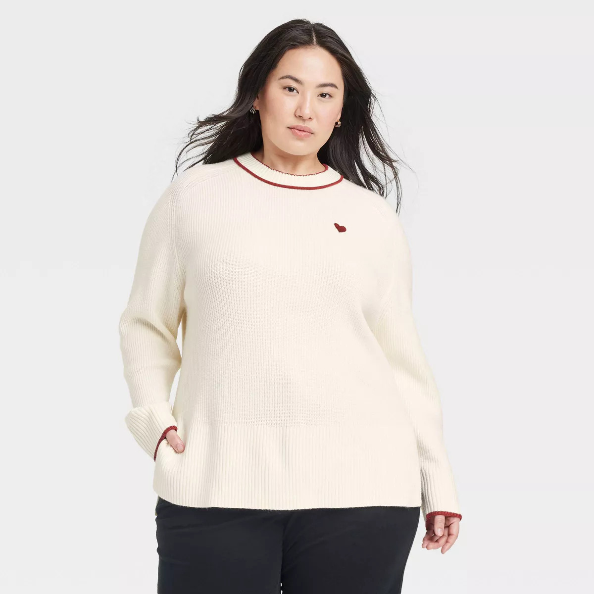Women's Valentine's Crewneck Pullover Sweater - A New Day™ | Target
