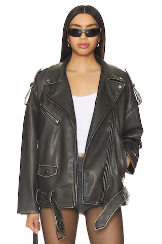 LIONESS Ace Biker Jacket in Charcoal from Revolve.com | Revolve Clothing (Global)