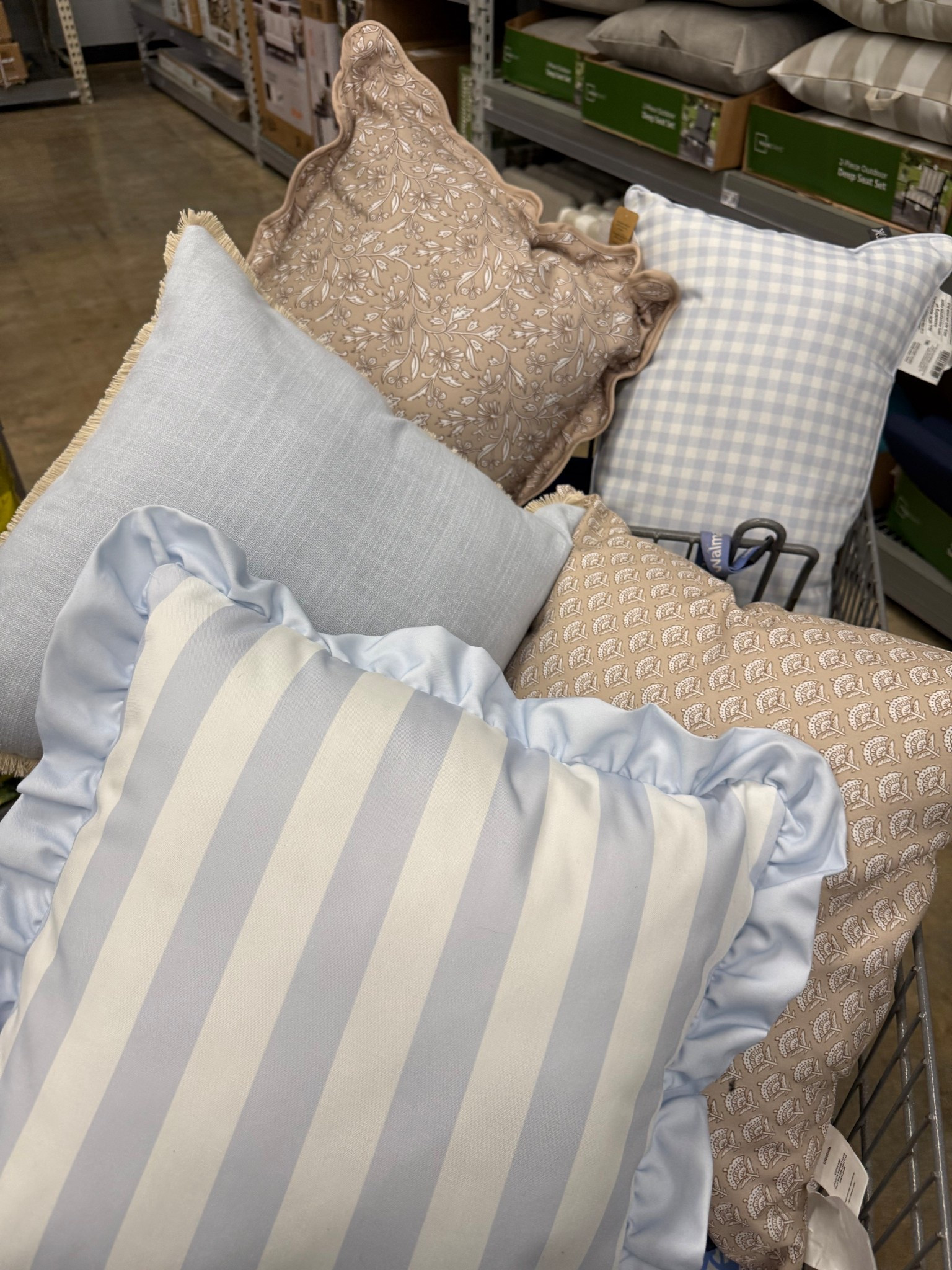 The prettiest outdoor pillows from My Texas House. I love the ruffle trim. These are going to look really good with our blue hydrangeas! 😍🤍🩵

#LTKSeasonal #LTKHome
