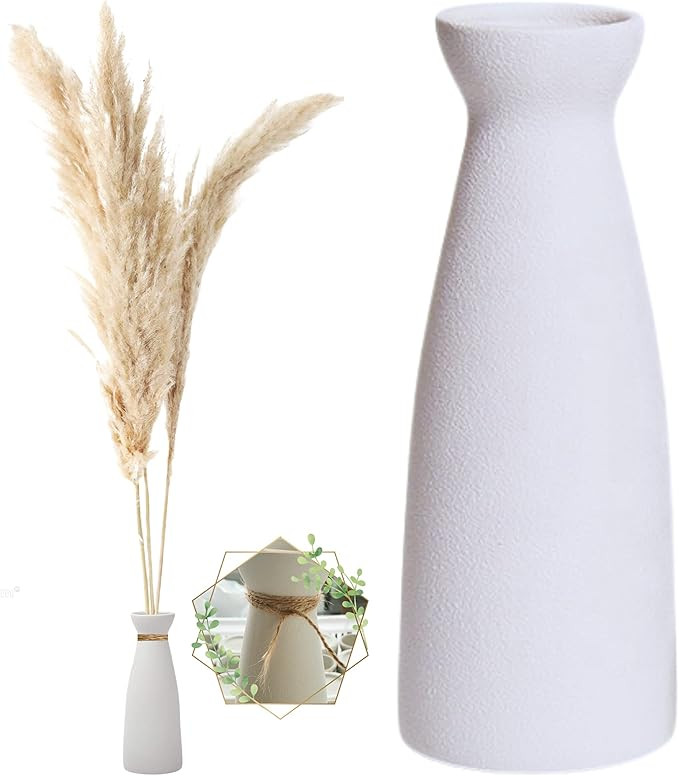 WOODZIA White Ceramic Vase for Pampas Grass, Modern Boho Home Decor Style, Perfect for Decorative... | Amazon (US)