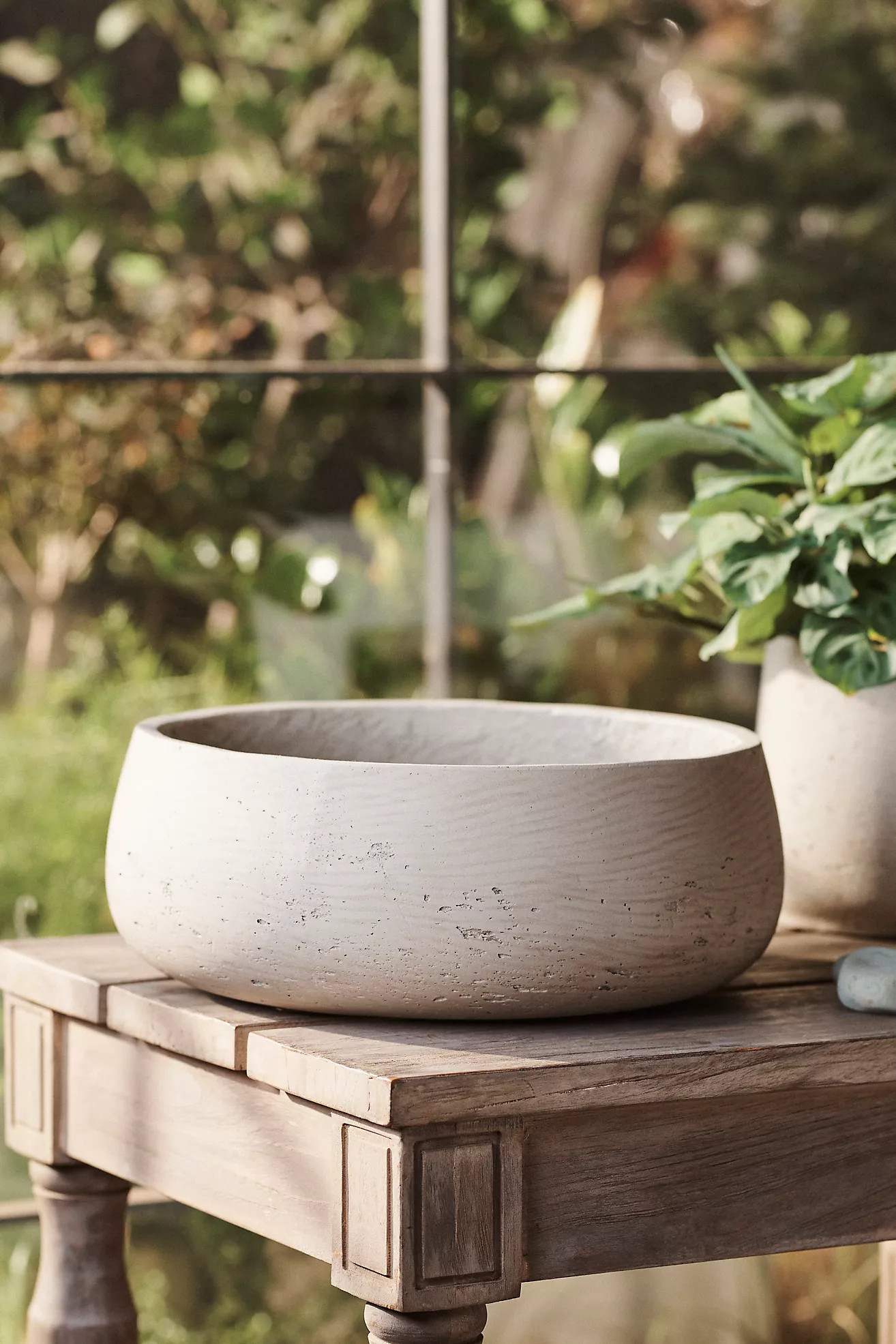 Fiber Cement Bowl Planter, 14" | Anthropologie (US)