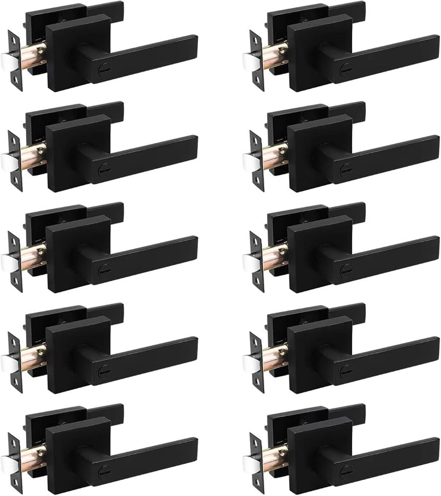 Probrico 10 Pack Square Door Lever Privacy Door Lock Handleset Keyless Lockset Door Knobs Storage... | Amazon (US)