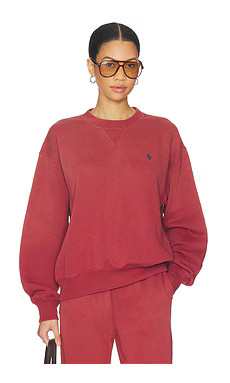 Polo Ralph Lauren Arctic Fleece Crew Sweatshirt in Red Snapper from Revolve.com | Revolve Clothing (Global)
