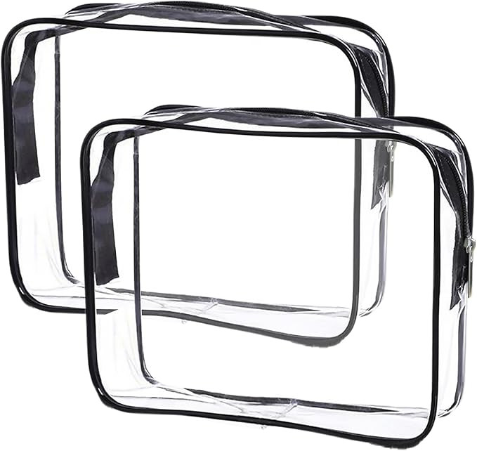 Cosywell Clear Toiletry Bag Quart Size Bag 2Pcs Travel Makeup Cosmetic Bag PVC Toiletries Cosmeti... | Amazon (US)