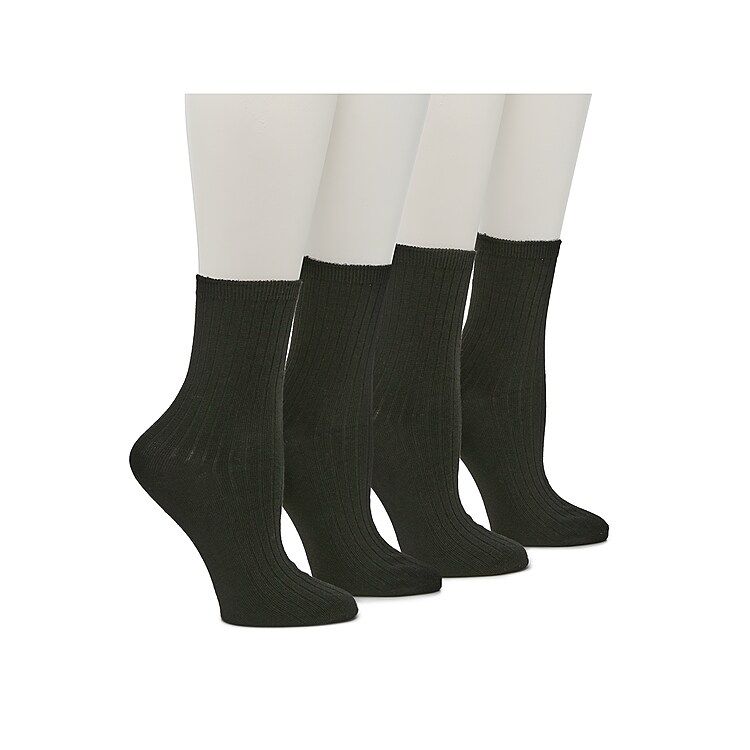 Mix No. 6 Ribbed Crew Socks 4 Pack | Women's | Black | Size One Size | Socks | Crew | DSW