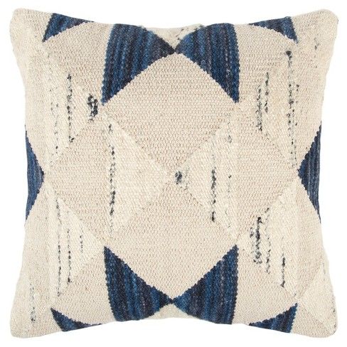Rizzy Home Geometric Throw Pillow Indigo | Target