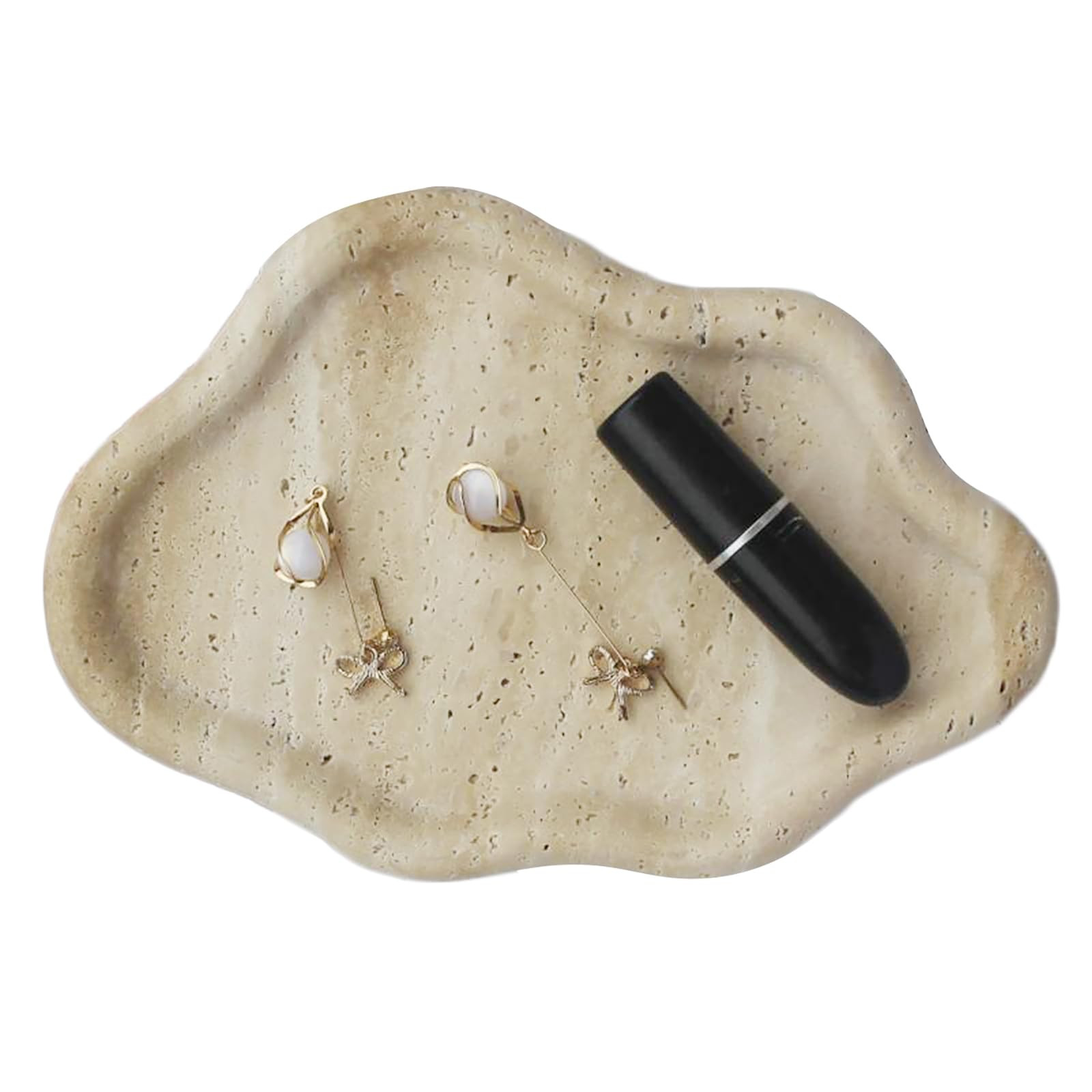 Real Travertine Jewelry Dish Cloud Shape, Trinket Dish, Ring Dish Key Tray Asethetic Home Décor, Gift for Women | Amazon (US)