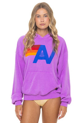 LOGO PULLOVER RELAXED HOODIE - NEON PURPLE | Aviator Nation