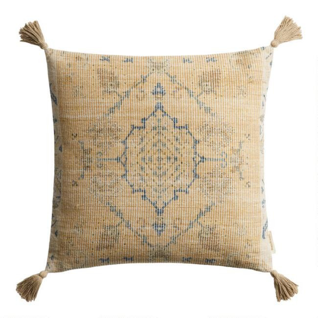 Coral Ribbed Carpet Print Throw Pillow | World Market