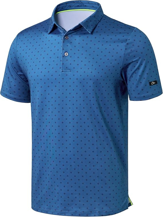 Obla Mens Golf Polo Shirts Short Sleeve Dry Fit Performance Moisture Wicking Casual Print Collare... | Amazon (US)