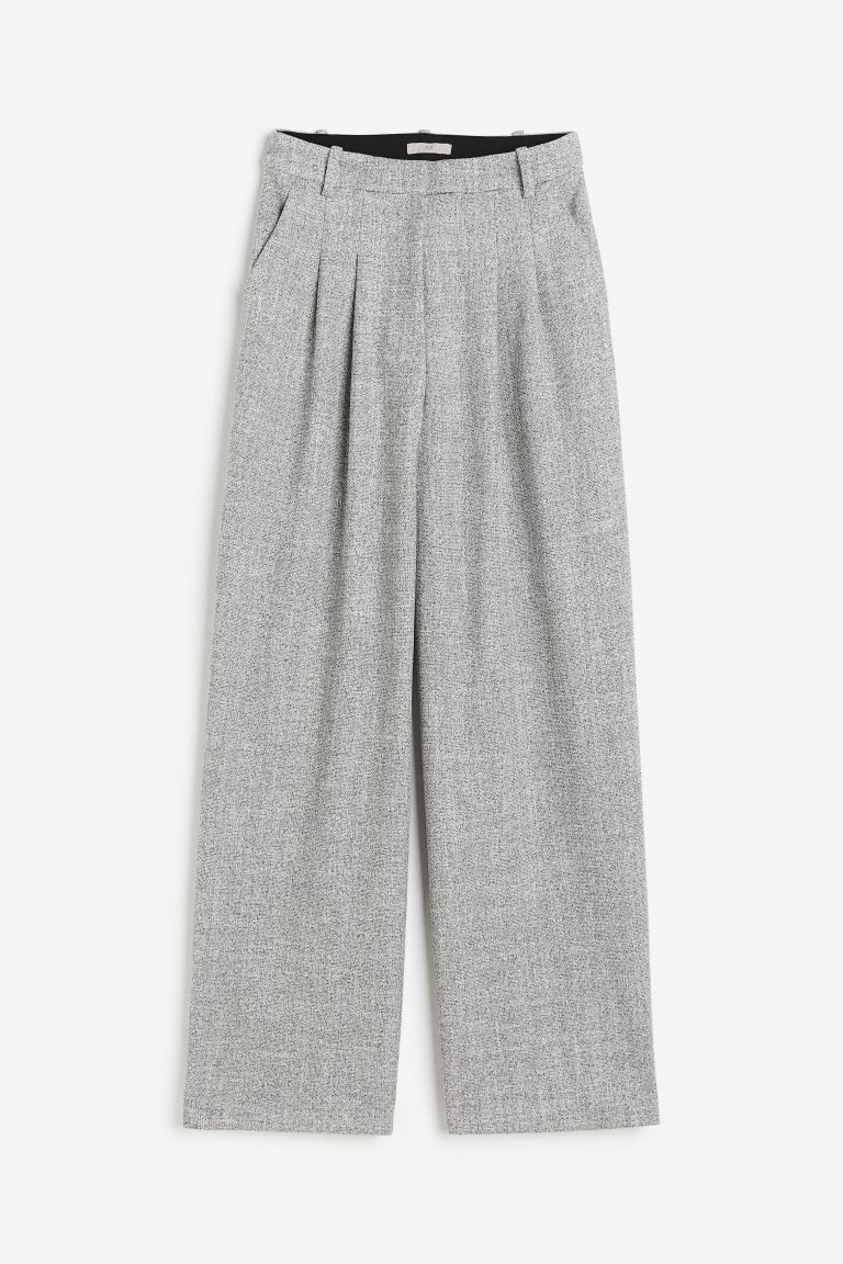 Wide trousers - Greige - Ladies | H&M GB | H&M (UK, MY, IN, SG, PH, TW, HK)