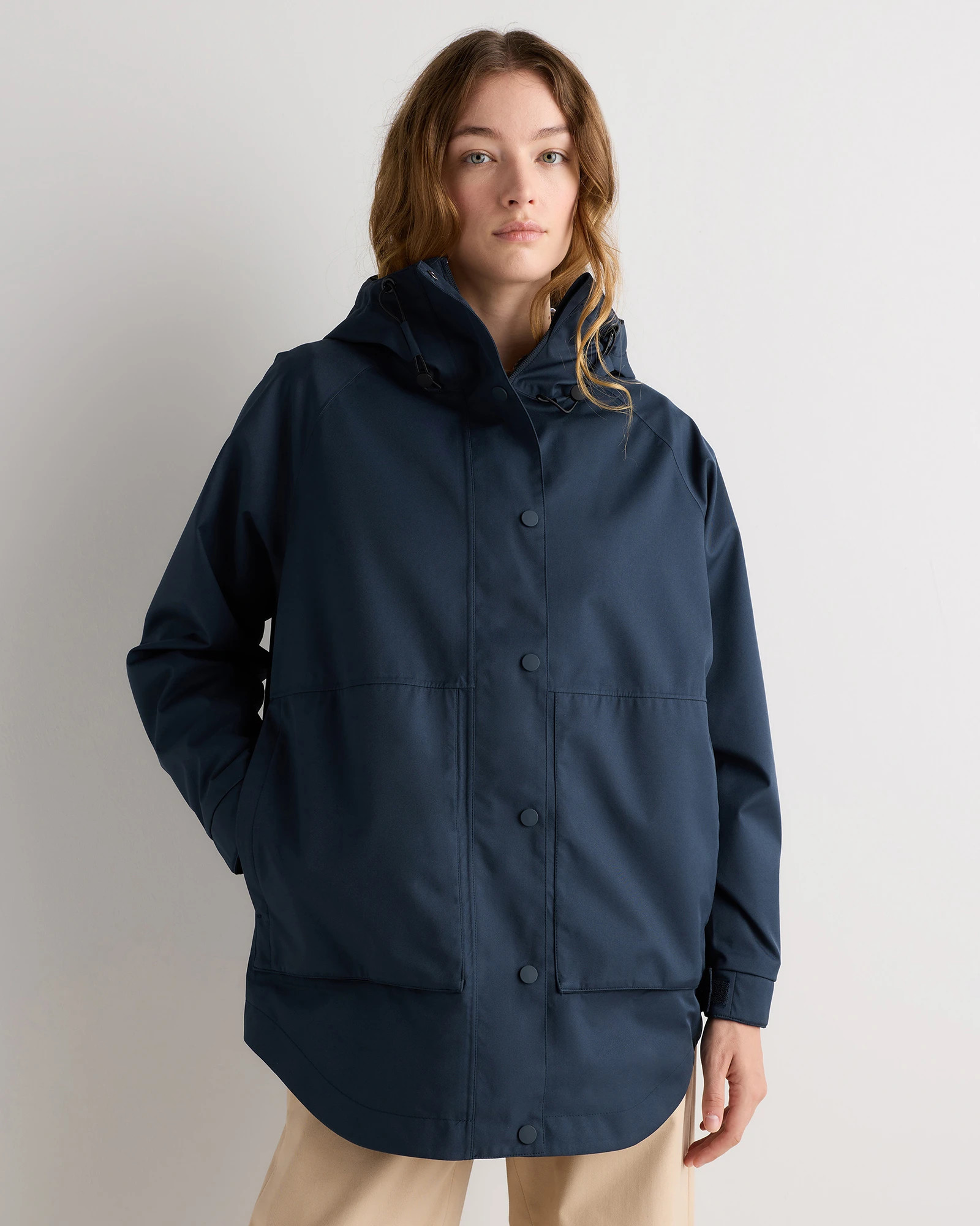 Quince | Women's Weatherproof OverSized Rain Jacket in Dark Spruce, Size Medium, Polyester/Recycled Polyester Blend | Quince