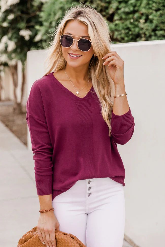 Need You By My Side Plum Sweater | The Pink Lily Boutique