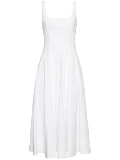 Staud - Cotton poplin midi dress - White | Luisaviaroma | Luisaviaroma