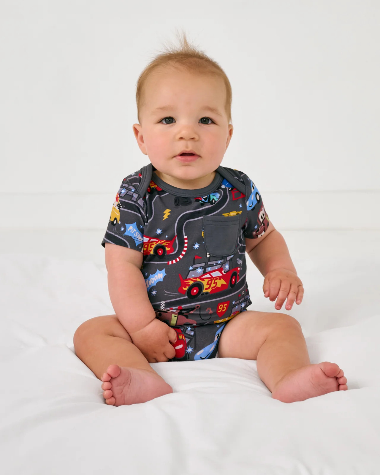 Pixar Cars Piston Cup Pocket Bodysuit | Little Sleepies
