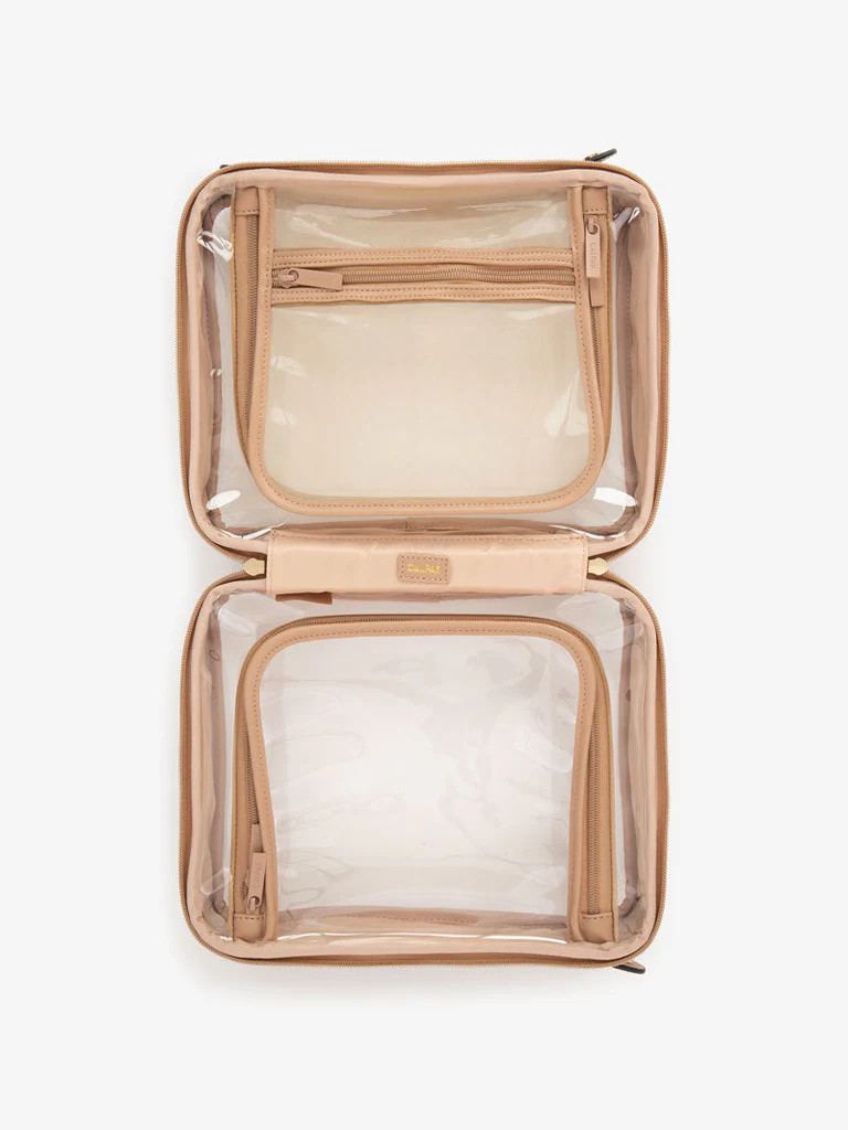 Large Clear Cosmetics Case in Caramel | CALPAK