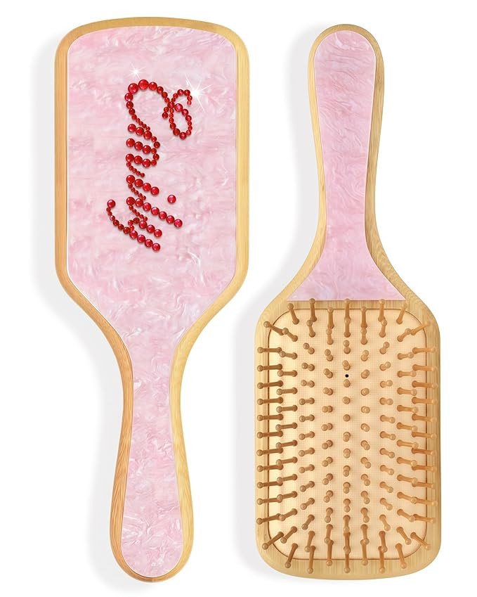 Personalized Rhinestone Hair Brush with Name - Custom Bling Hairbrush for Women & Girls, Handmade... | Amazon (US)