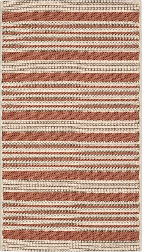 Safavieh Courtyard Collection CY6062-241 Indoor/ Outdoor Area Rug, 2' x 3' 7", Terracotta/Beige | Amazon (US)