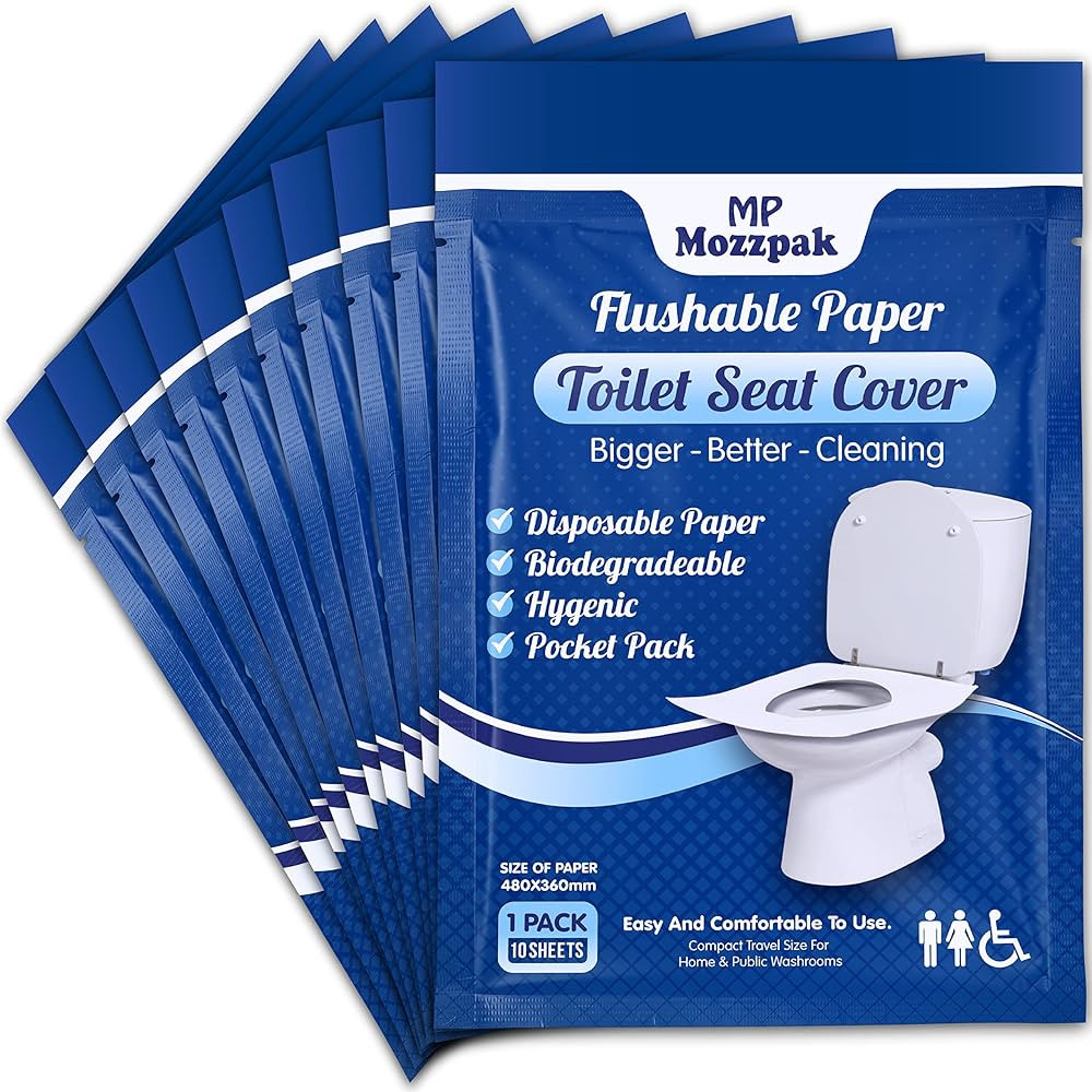 MP MOZZPAK Toilet Seat Covers Disposable (100 Pcs) - XL Flushable Disposable Toilet Seat Cover fo... | Amazon (US)