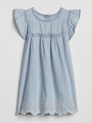 Baby Denim Flutter Dress | Gap US