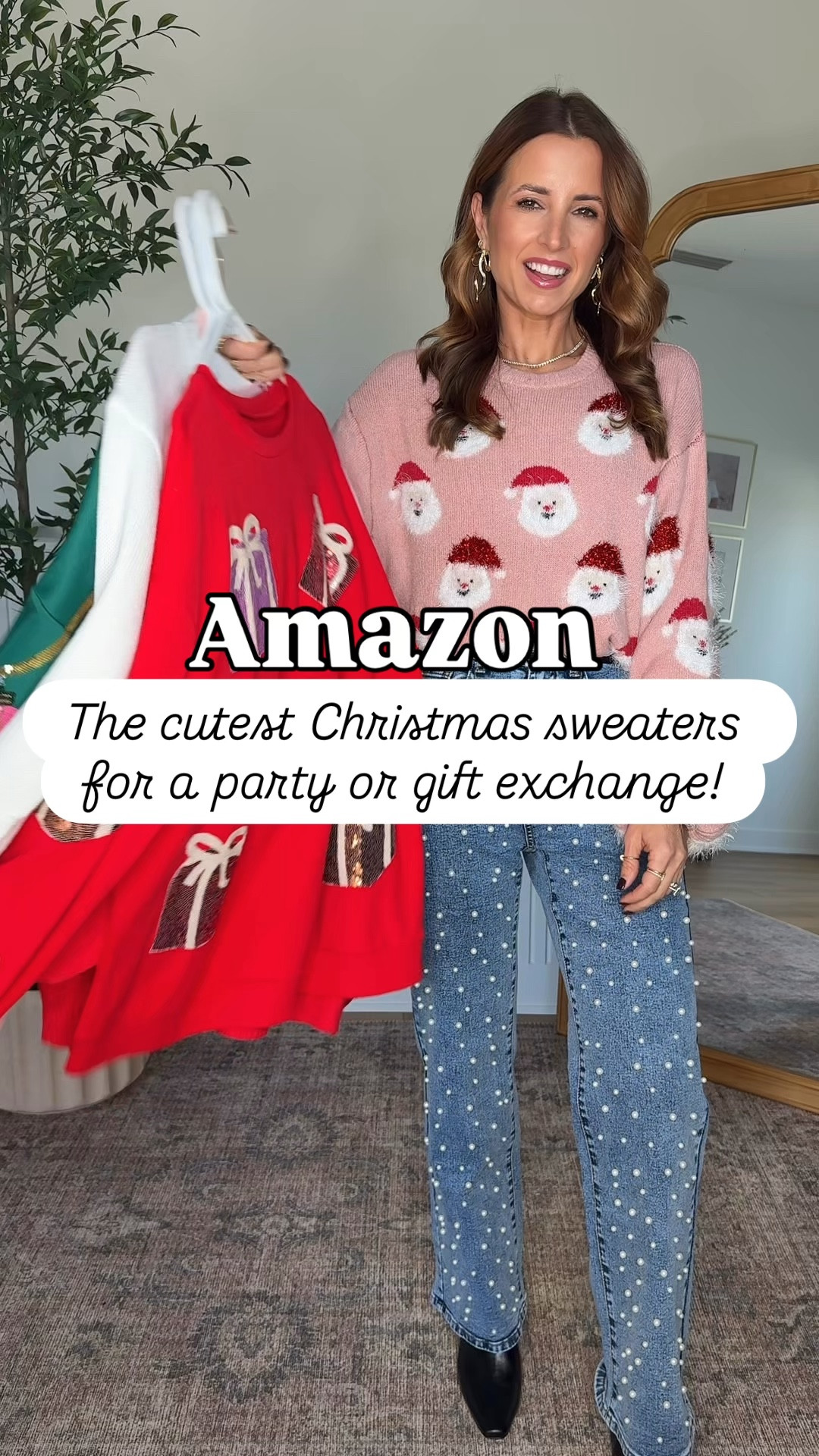 Amazon Christmas sweaters in smallest size each. White elephant gift exchange. Christmas party. Holiday party. Christmas little. Wearing smallest size in bottoms, 24 in Levi and XS in pearl jeans. Pearl jeans run big so size down!

#LTKSeasonal #LTKGiftGuide #LTKHoliday