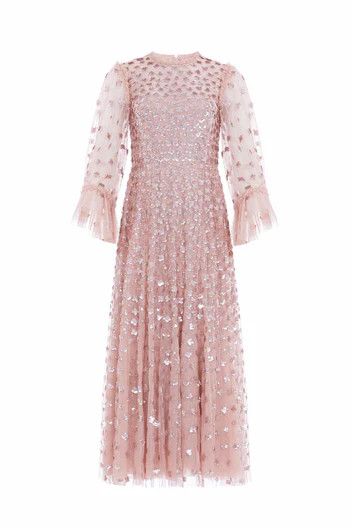 Glisten Long Sleeve Ankle Gown | Needle & Thread US