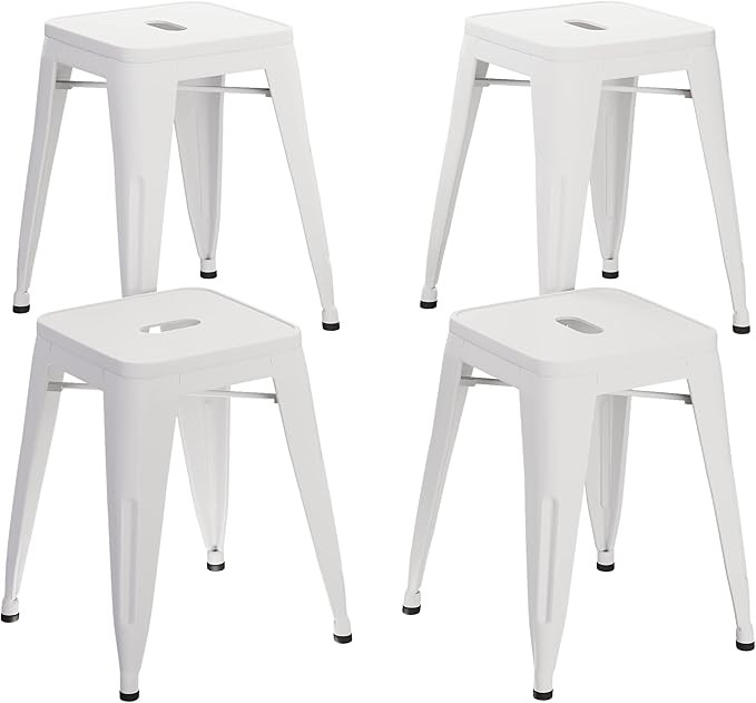 WENTMENT 18 Inch Stools Set of 4 Dining Room Chairs Vintage Stackable BacklessStools for Classroo... | Amazon (US)