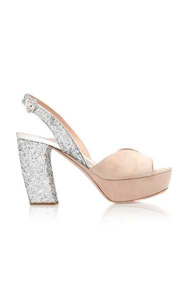 Glittered Suede Platform Sandals | Moda Operandi (Global)