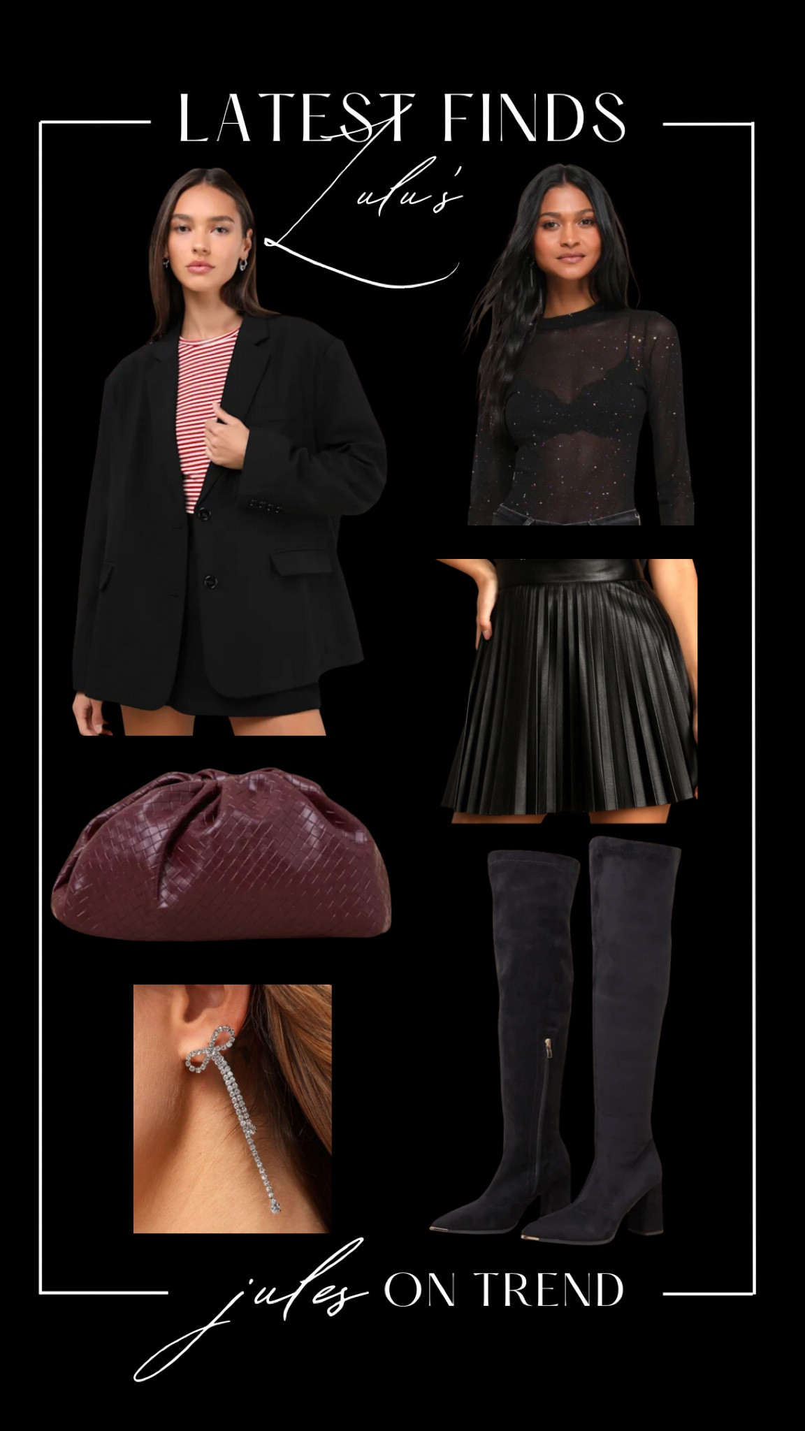 BOGO sale at Lulu’s on this outfit!

Date night, girls night, or a party, this outfit will definitely get you compliments. You could also swap the bodysuit and blazer for an oversized sweater for a more modest look.

#LTKFindsUnder50 #LTKParties #LTKHoliday